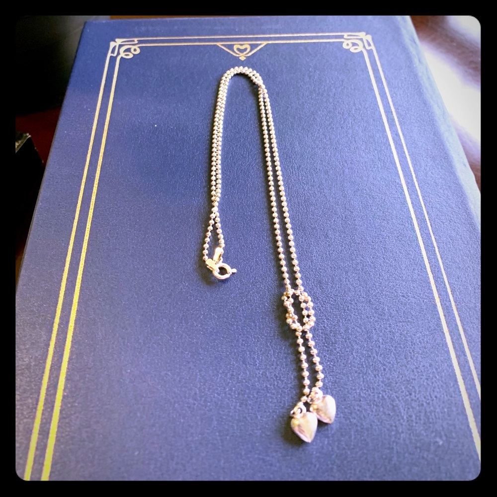 Silver knotted heart necklace